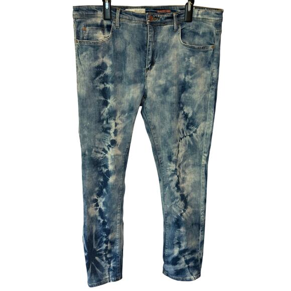 Pilcro Slim Boyfriend Jeans 33T Womens Plus Tie Dye Denim Casual Anthro - Picture 1 of 7